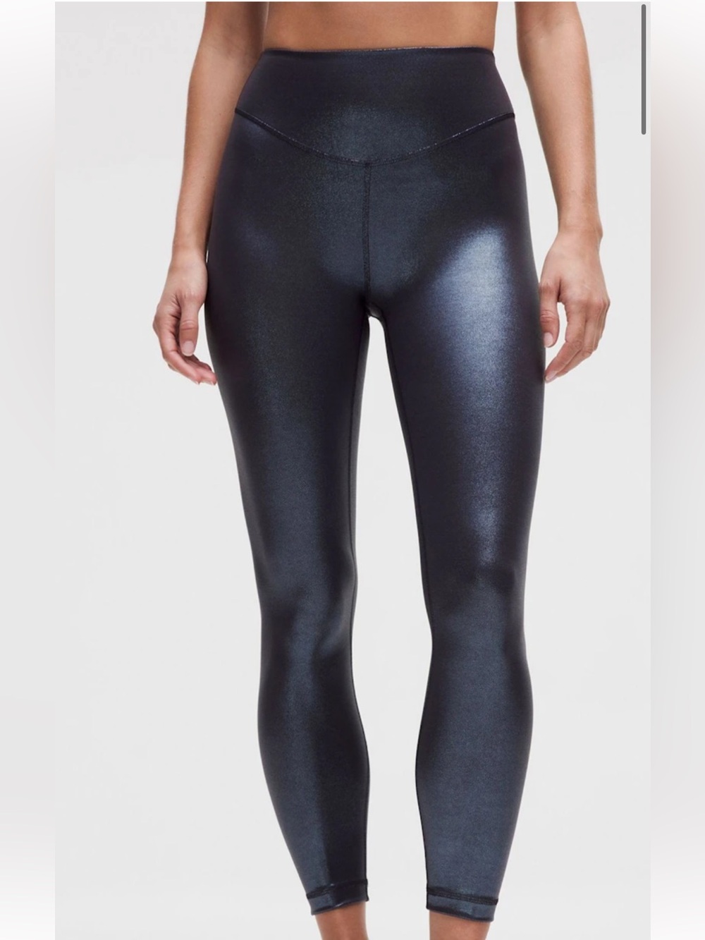 Lululemon Wunder Under High Rise Leggings Yoga Foil Print Navy Women’s Sz 10